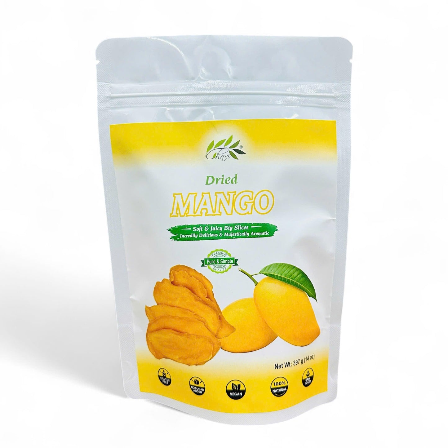 CHAVI Dried Mango - Naturally Sweet, No Added Sugars, Vegan, Non-GMO, Gluten-Free, 14 oz