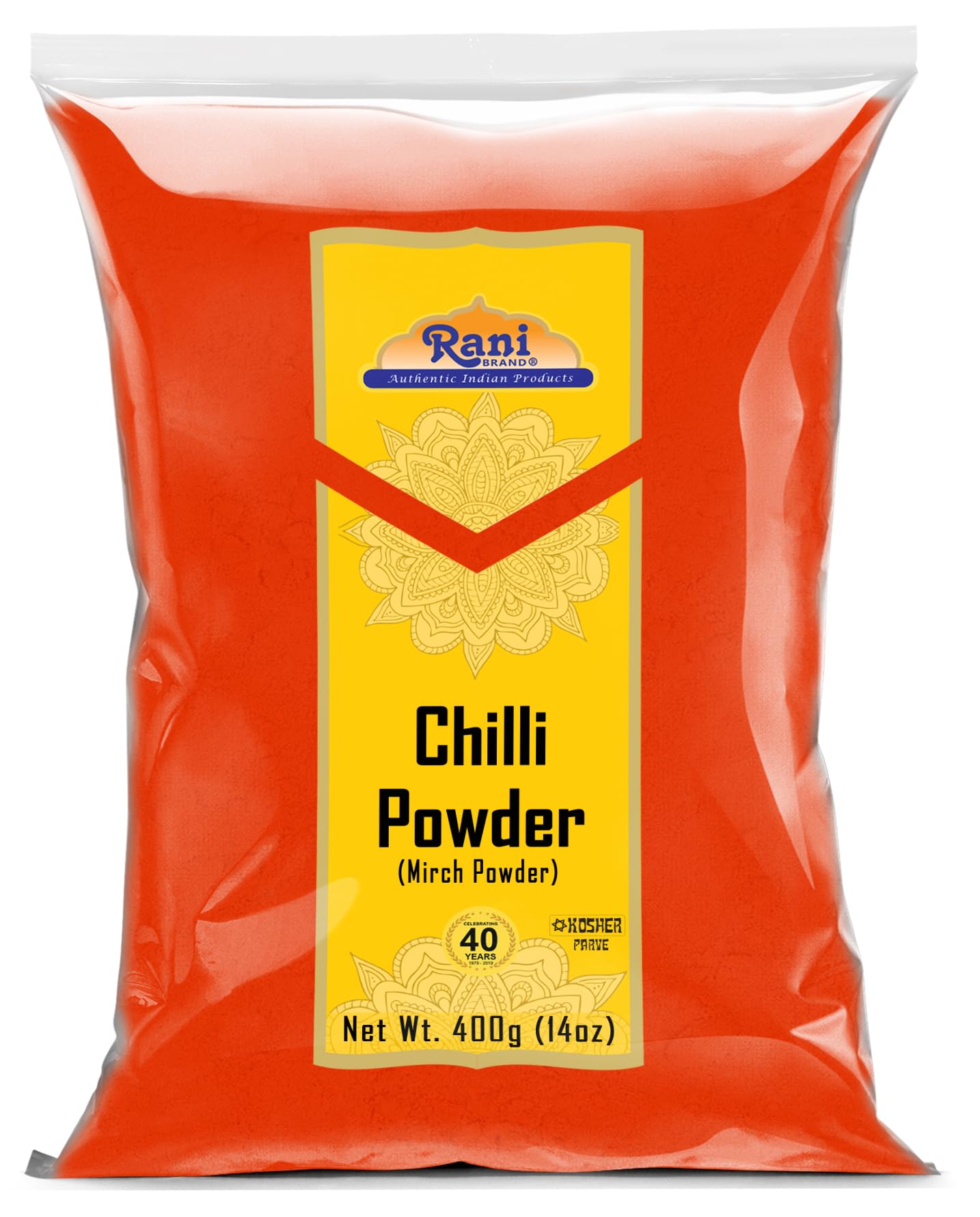 Rani Chilli Powder (Mirchi) Ground Indian Spice 14oz (400g) ~ All Natural | Salt-Free | Vegan | No Colors | Gluten Friendly | NO