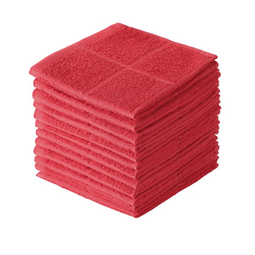 Glynniss Dishcloths Kitchen Highly Absorbent Dish Rags 100% Cotton Dish Cloths For Washing Dishes (Red)