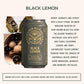 Rishi Tea Black Lemon Sparkling Botanicals Sparkling Water - Organic, Unsweetened, Zero Added Sugar, Caffeinated, Craft-Brewed F