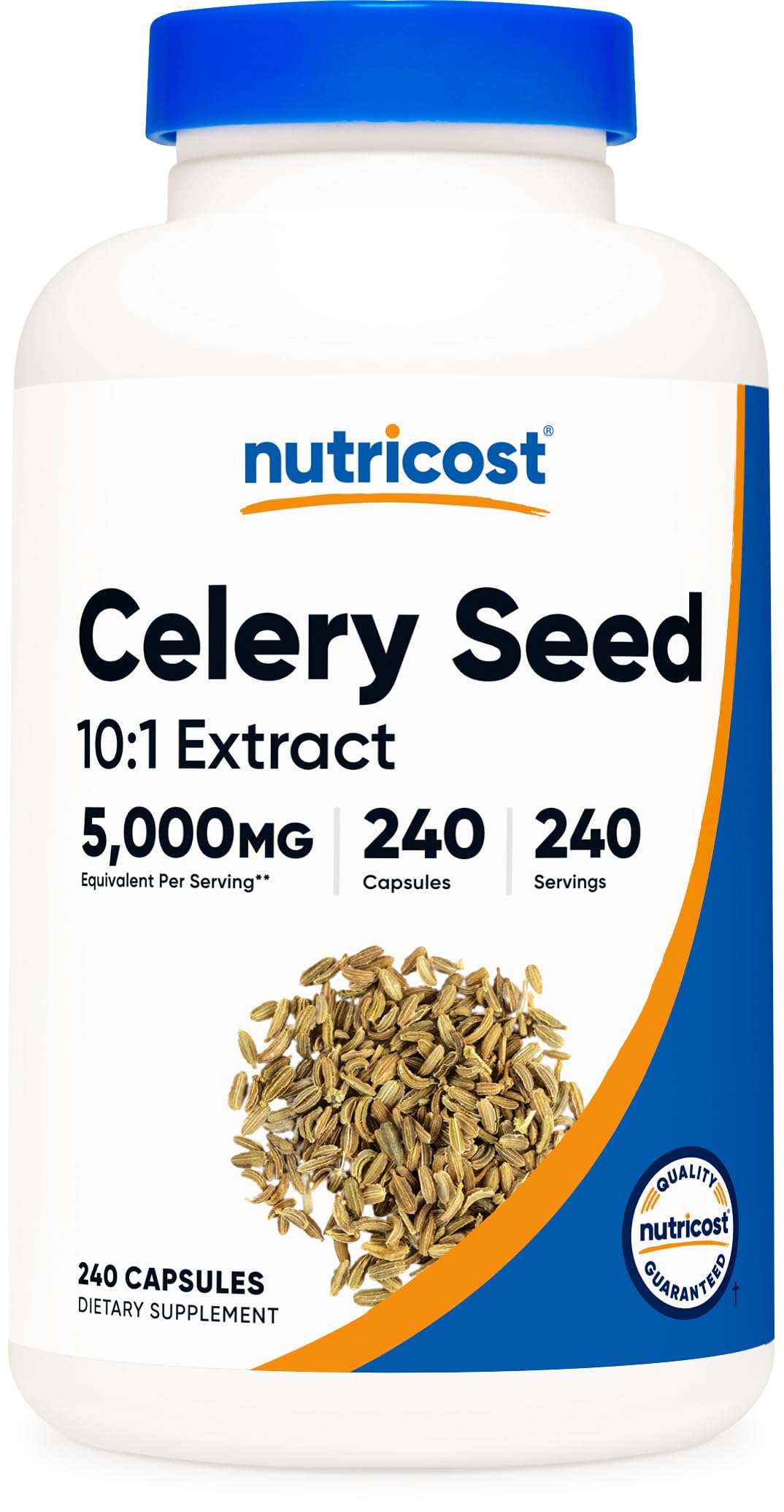 Nutricost Celery Seed Capsules, 5,000mg, 240 Count, GMO-Free, Gluten-Free