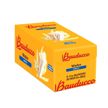 Bauducco Wafer Cookies, Vanilla, 28 oz (Pack of 10) - Crispy Layered Wafers with Rich Vanilla Cream Filling - Indulgent Sweet Sn