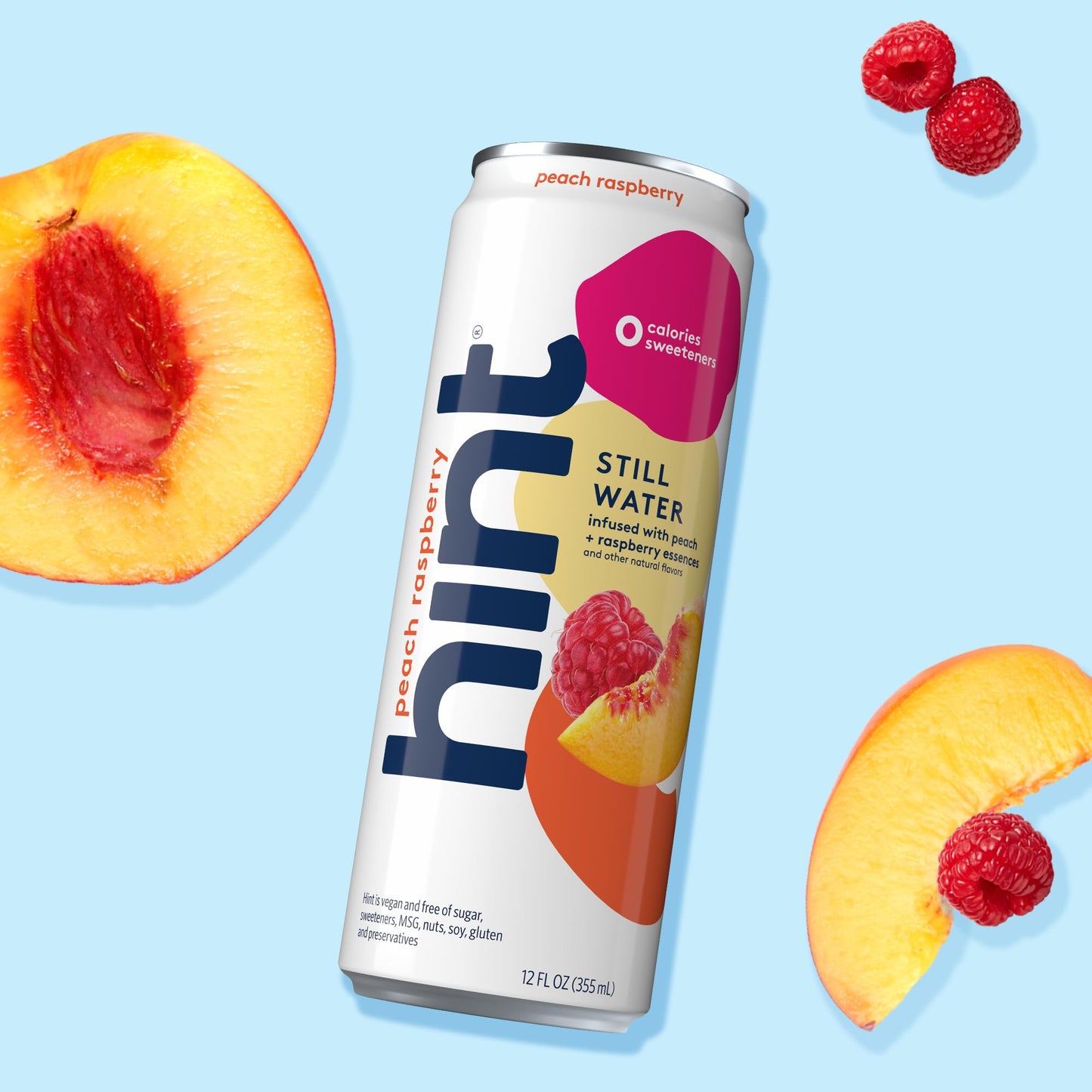 Hint Canned Water, Peach Raspberry - Purified Flavored Water With Zero Calories, Natural Flavors, And Sugar Free - 12 Fl Oz Cans