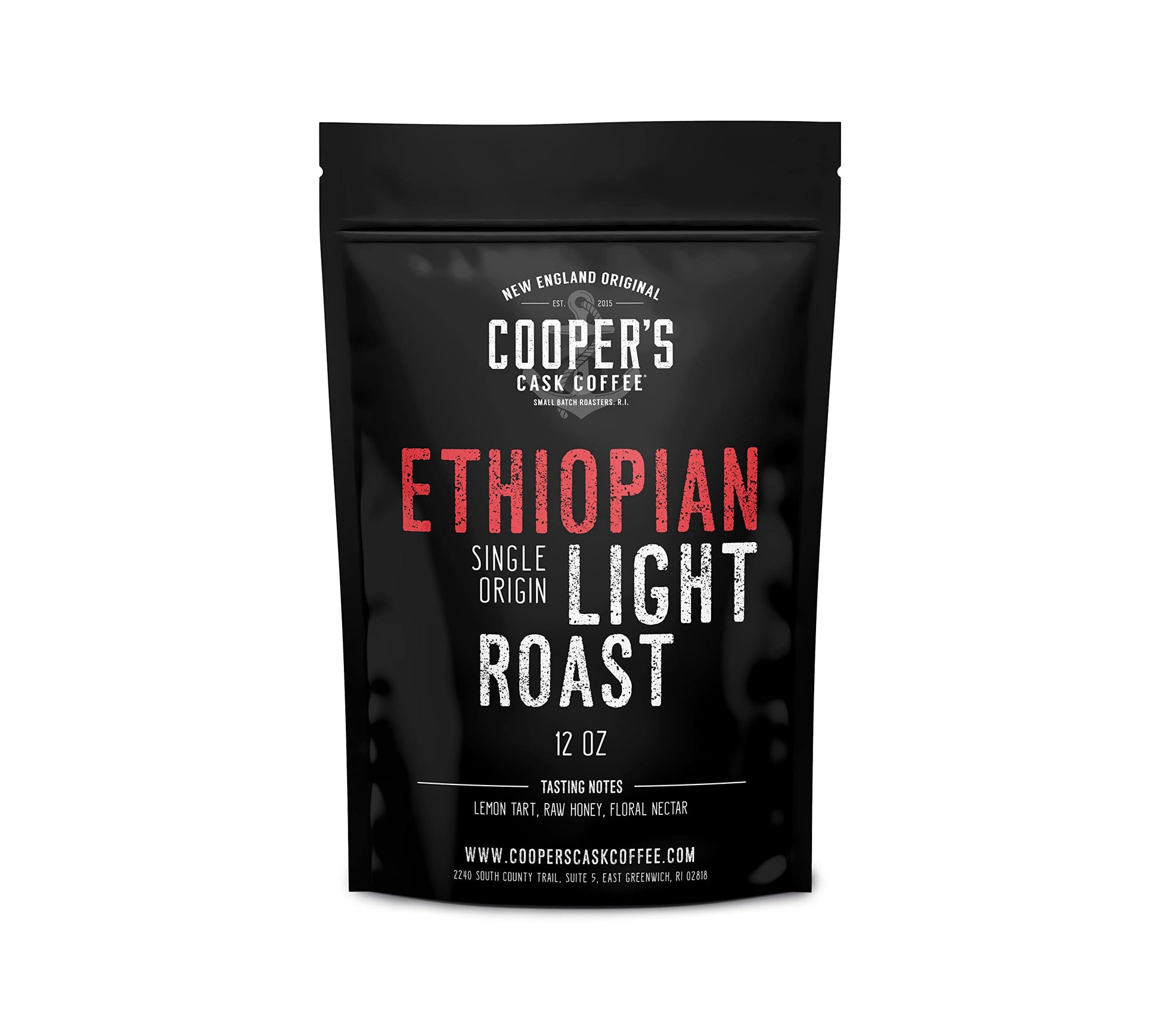 Ethiopian Bold Light Roast Coffee, Gourmet Single-Origin Coffee Beans From Ethiopia, Whole Bean, 12Oz Bag