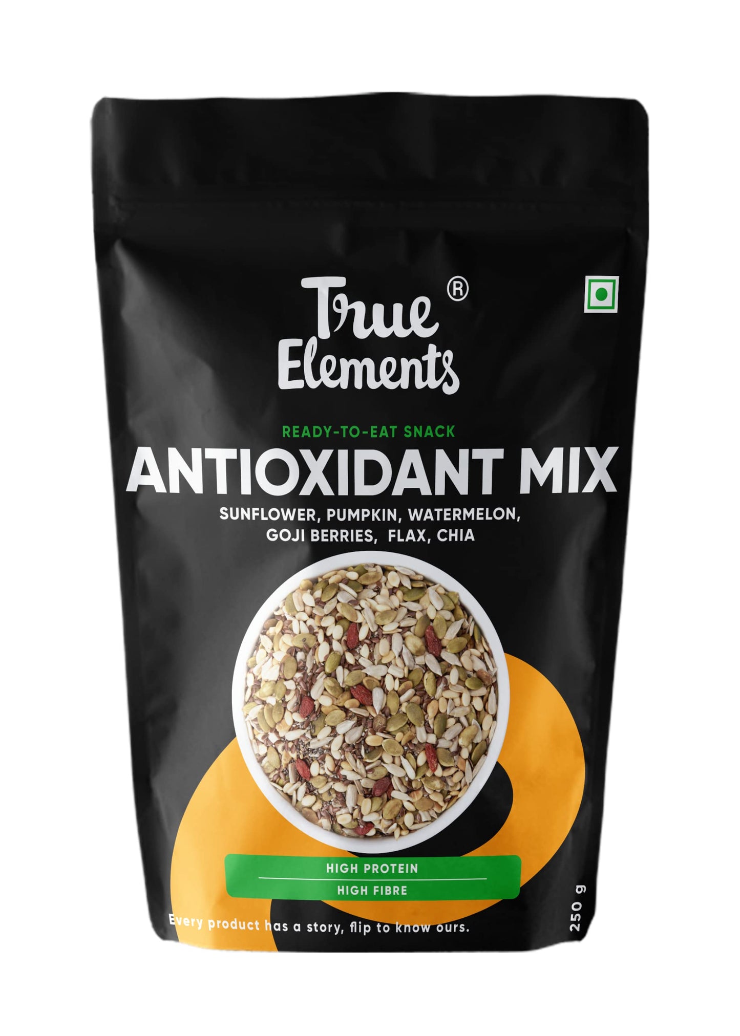 True Elements Antioxidant Seeds Mix 250G - Seeds For Eating | Diet Snacks | Roasted Mix Seeds | Nutrient -Packed Seeds | Immunity Boosting Seeds | Non-Gmo Seeds