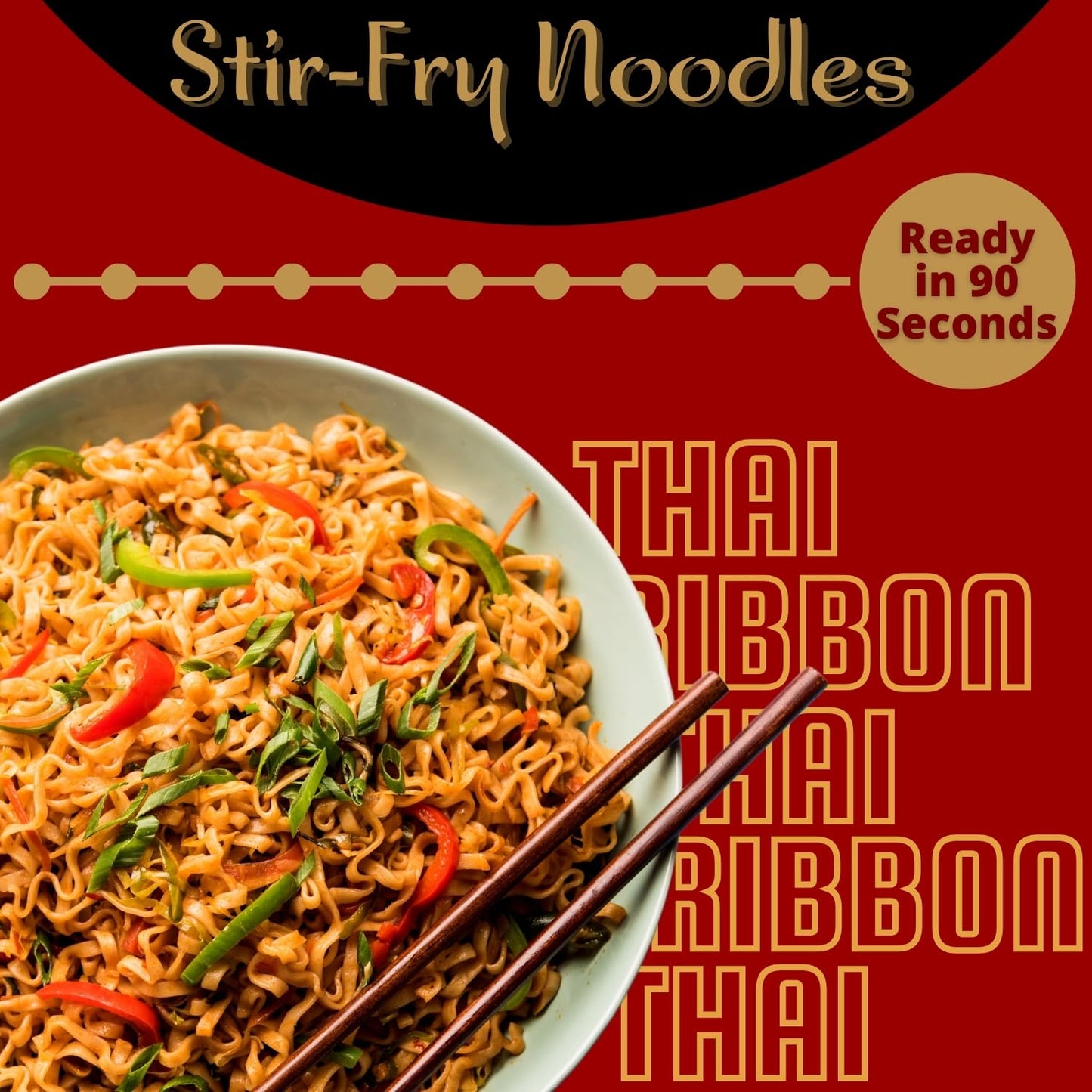 KA-ME Thai Ribbon Stir Fry Noodles, 14.2 Oz, Pack of 6, Model 470556