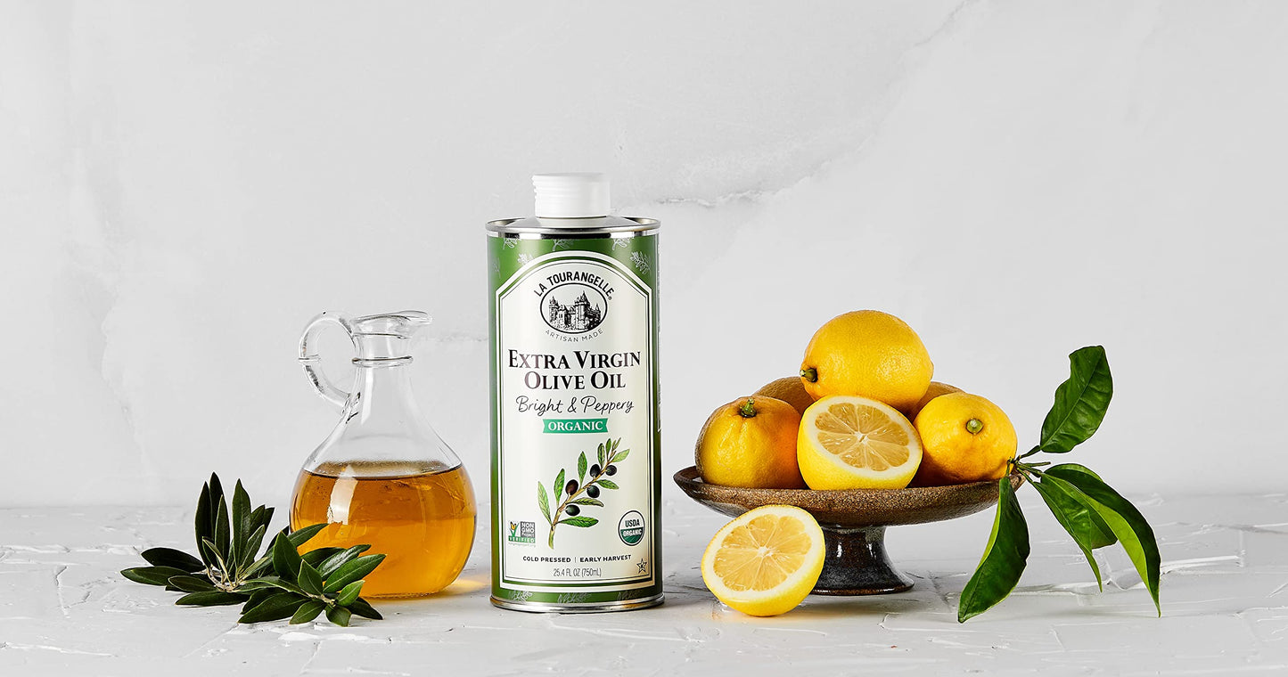 La Tourangelle, Organic Extra Virgin Olive Oil, Cold-Pressed High Antioxidant Picual Olives From Spain, 25.4 Fl Oz