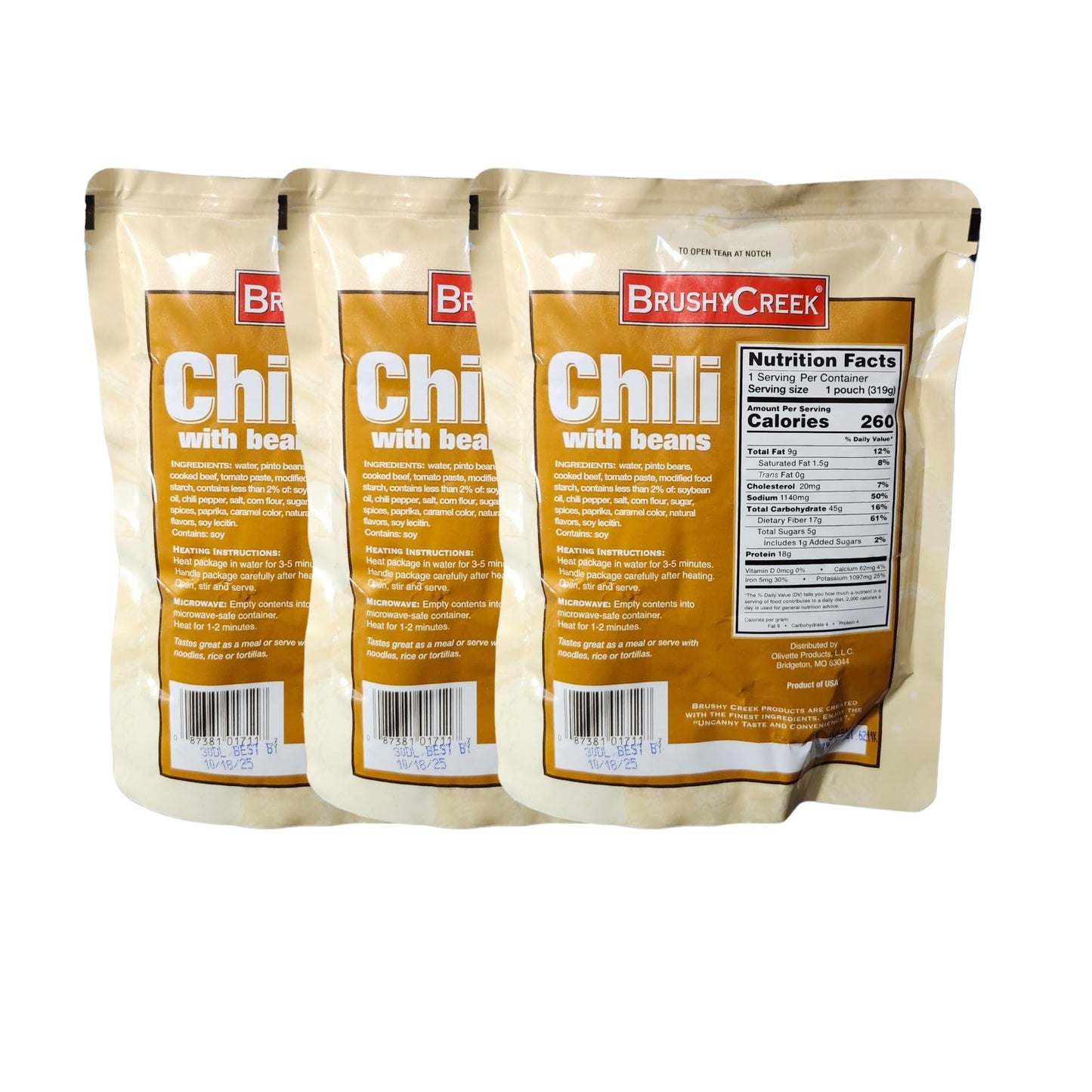 Generic Brushy Creek Chili With Beans, 11.25 Oz, Pack Of 3