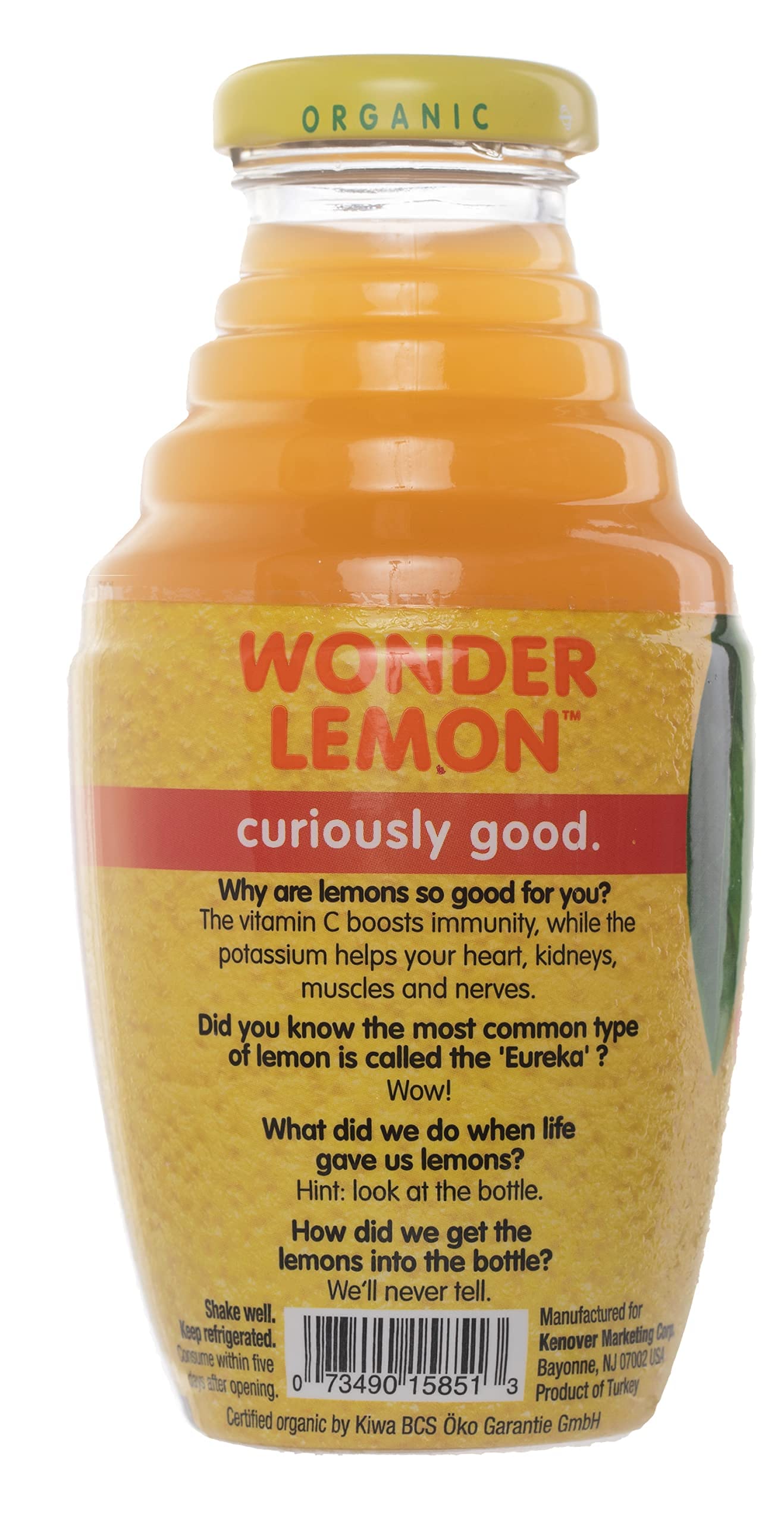 Wonder Lemon Organic Lemon Ginger Cold Pressed Juice, 8.45oz (6 Pack)