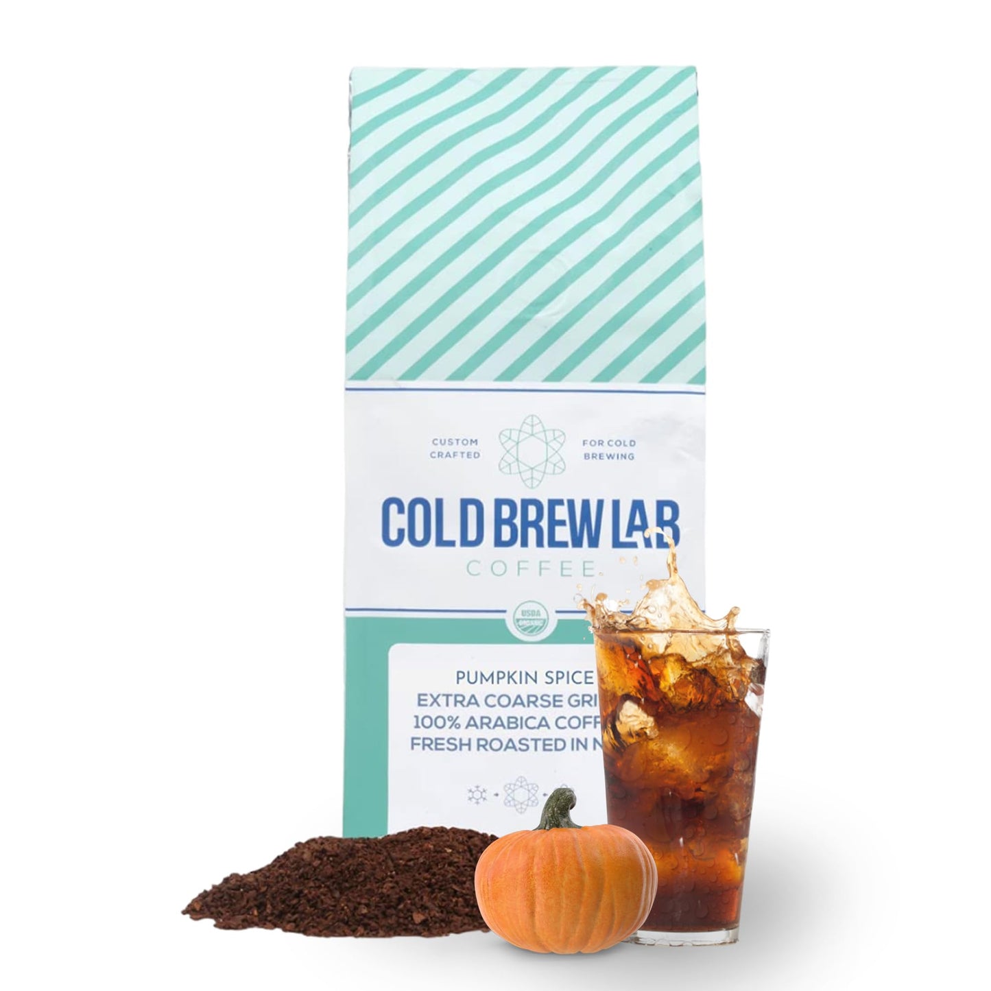COLD BREW LAB Organic Coarse Ground Coffee, Pumpkin Spice, Dark Roast, 1 LB