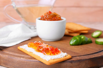 Tennessees Best Old Fashion Style Peach Jalapeno Pepper Jam | Handcrafted With Simple Ingredients | Small Batch Made- Two 18 Oz