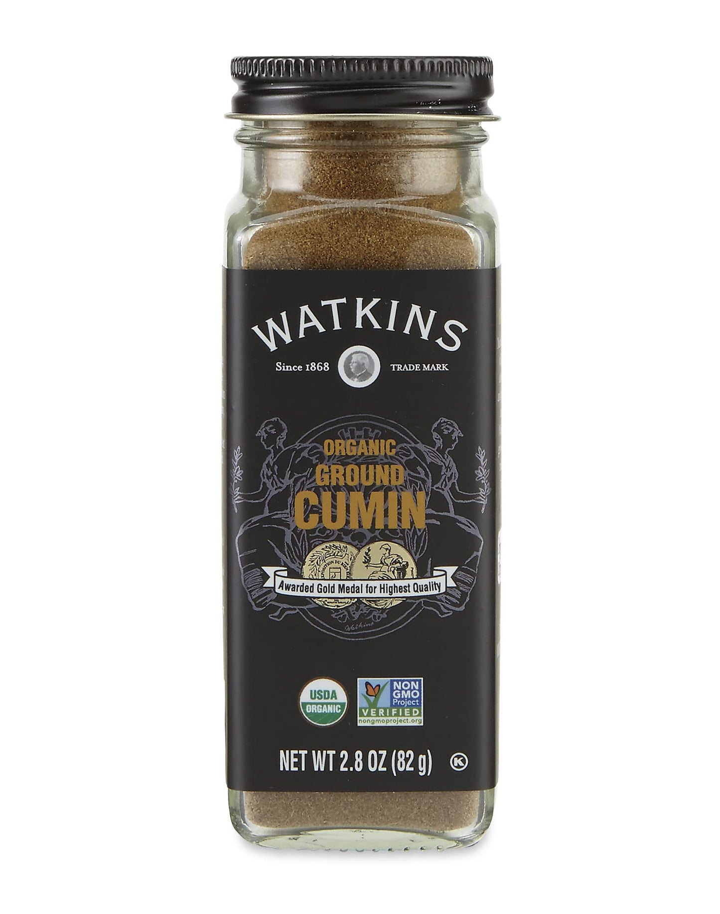 Watkins Gourmet Organic Spice Jar Ground Cumin Non-Gmo Kosher 2.8 Ounce Jar 1-Pack