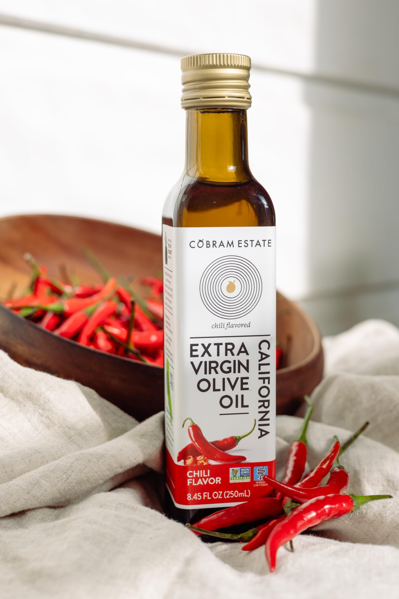 Cobram Estate Extra Virgin Olive Oil, Chili Flavor, 250 ml, Low-Fodmap, First Cold Pressed, Non-GMO