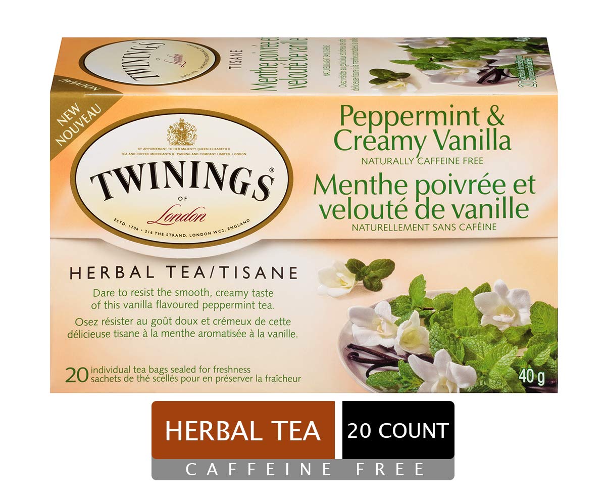 Twinings Herbal Buttermint Tea Bags - 20 Individual Bags, 1.41 oz.