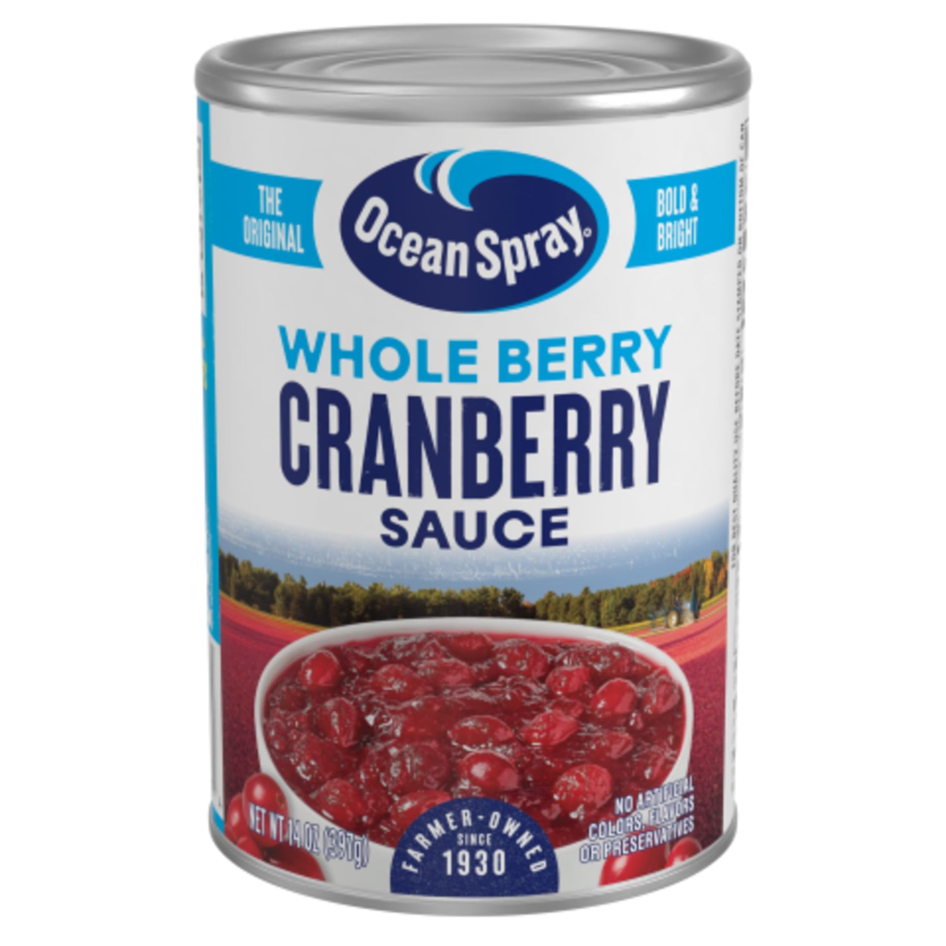 Ocean Spray Whole Cranberry Sauce, Whole Berry, 14 Oz Can, Pack of 24