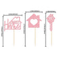 Gyufise Cupcake Toppers - 24 Pack Glitter Key Housewarming Picks, Pink, Paper, Model ZN0169-1-P