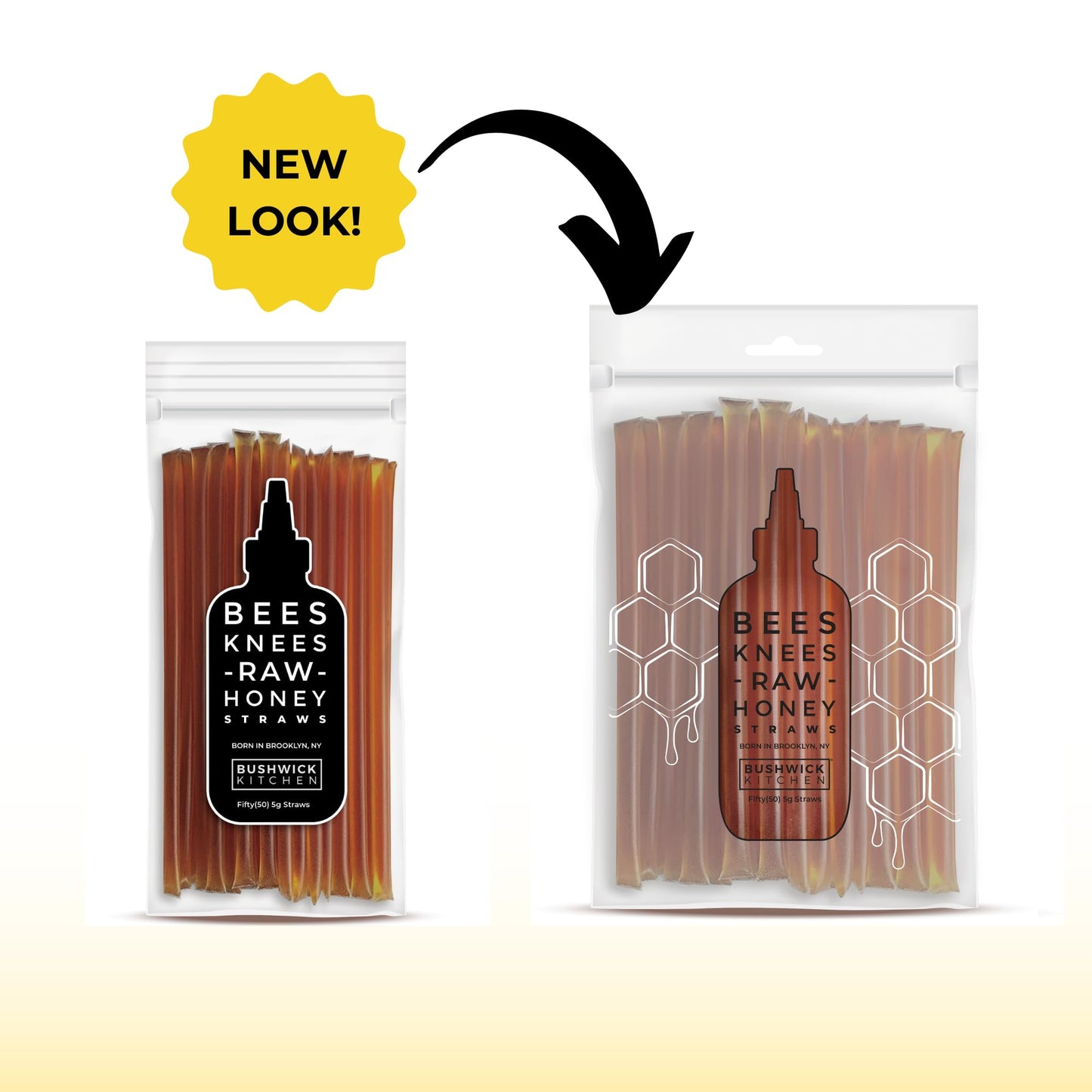 Bees Knees Clover Honey Sticks, 50 Sticks, 1Tsp Each, Paleo Friendly, Gluten Free Wildflower Honey Straws, Perfect Honey For Tea