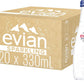 evian Sparkling Carbonated Natural Water 330ml Glass Bottle, Case of 20 Bottles