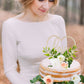 Juexica Wedding Cake Topper Set, Rustic Heart Shaped, 7x3, Wood, White/Champagne/Green, Includes 6 Pcs for Bridal Shower/Engagement