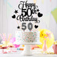 HOGRTi 50th Birthday Cake Decorations Set, Candles & Toppers, Paper, Black Series