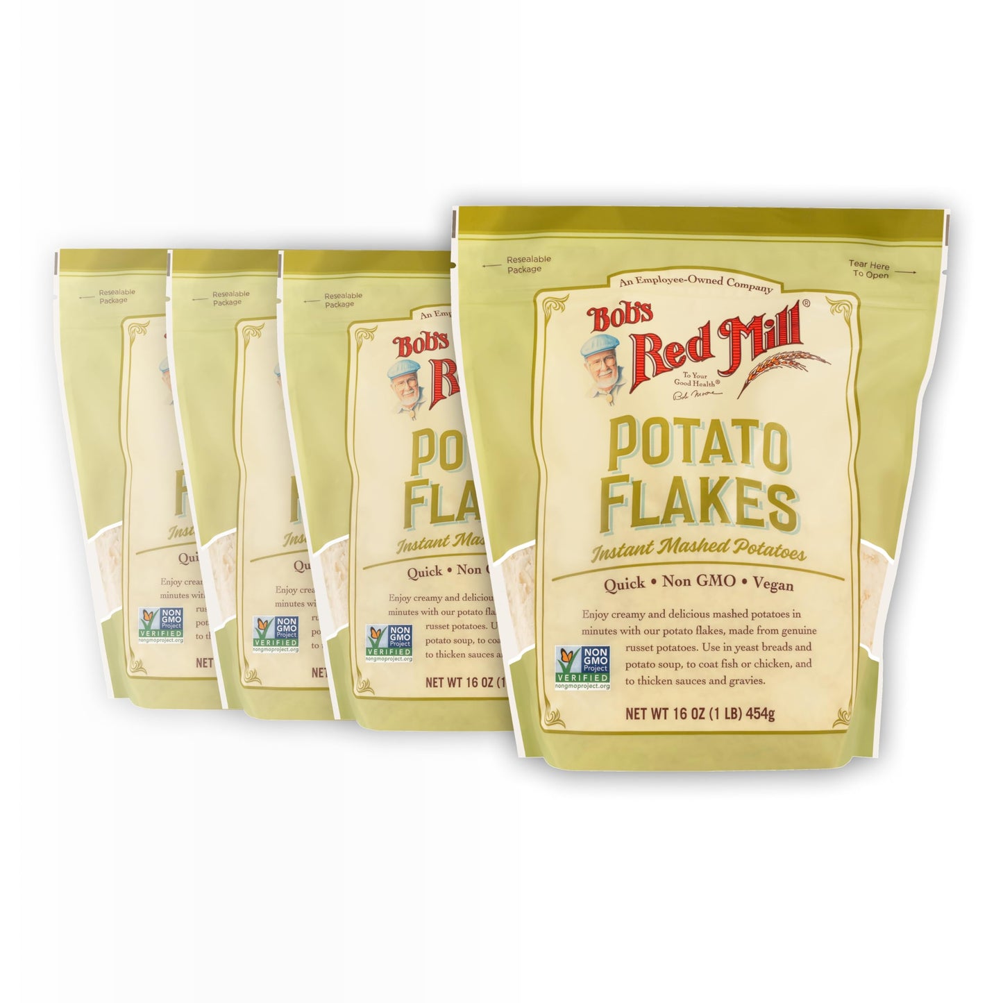 Bob s Red Mill Potato Flakes, 16oz (Pack of 4) - Non GMO, Vegan, Kosher