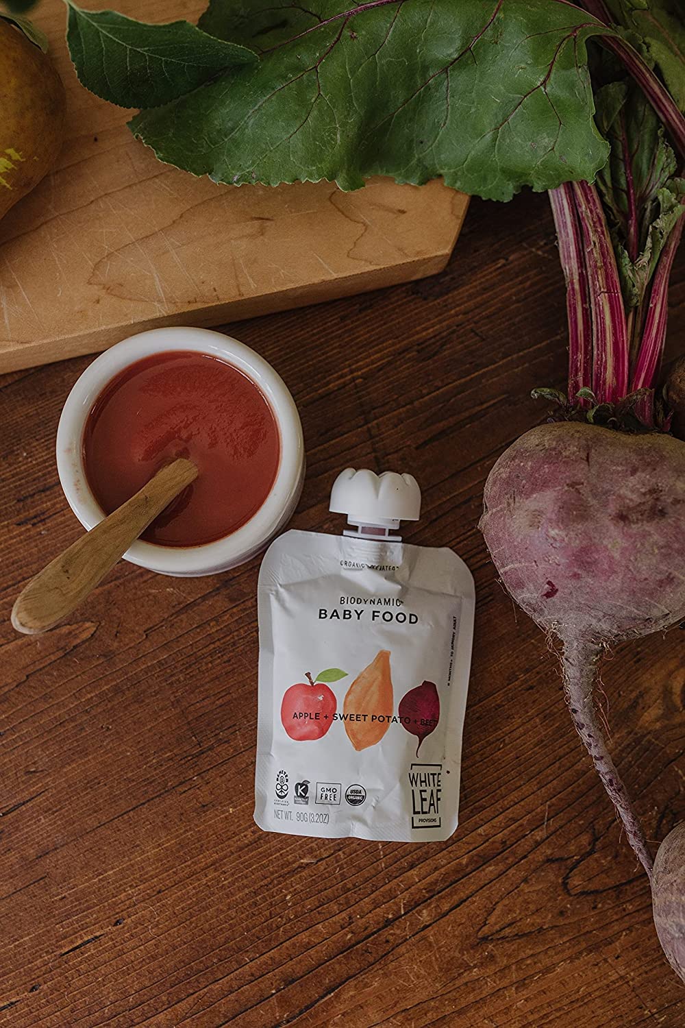White Leaf Provisions Organic Purees / Baby Food Pouches - Fruits, Veggies & Grains, Toddler Snack, Regeneratively Farmed, No Added Sugar, Non-Gmo, Bpa-Free Pouches 3.17 Oz (Pack Of 24, Apple + Sweet Potato + Beet)