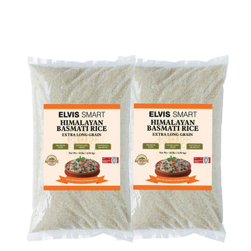 Elvissmart Authentic White Basmati Rice, 10 Lbs/Each, (Pack of 2)