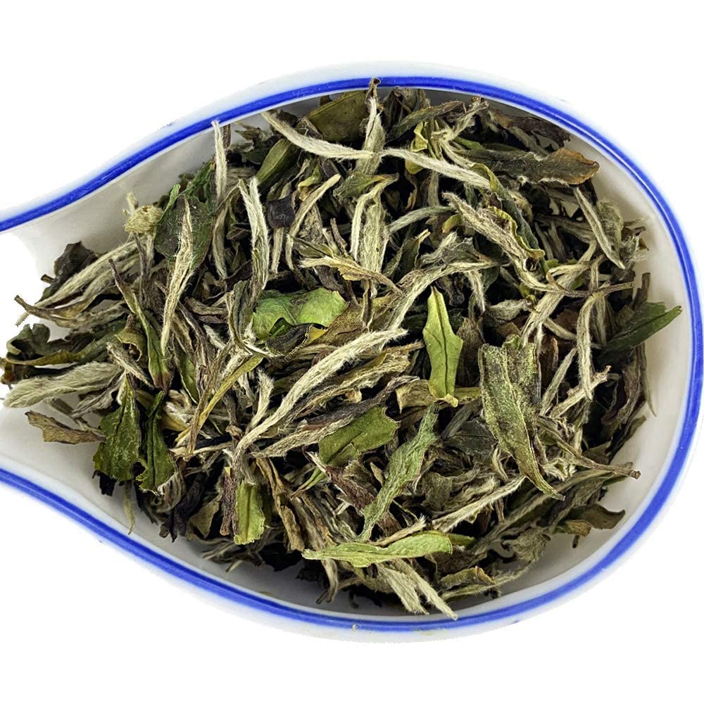 Tian Hu Shan Enhanced White Tea Loose Leaf, Original Bai Mu Dan With A Light & Fresh Delicate Flavor, Low Caffeine, Hot & Cold Brew 4 Ounce (Pack Of 1)