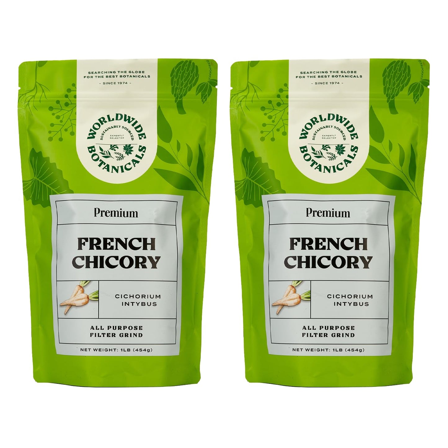 Worldwide Botanicals French Chicory Root, Caffeine Free, 1 Pound (Pack of 2)