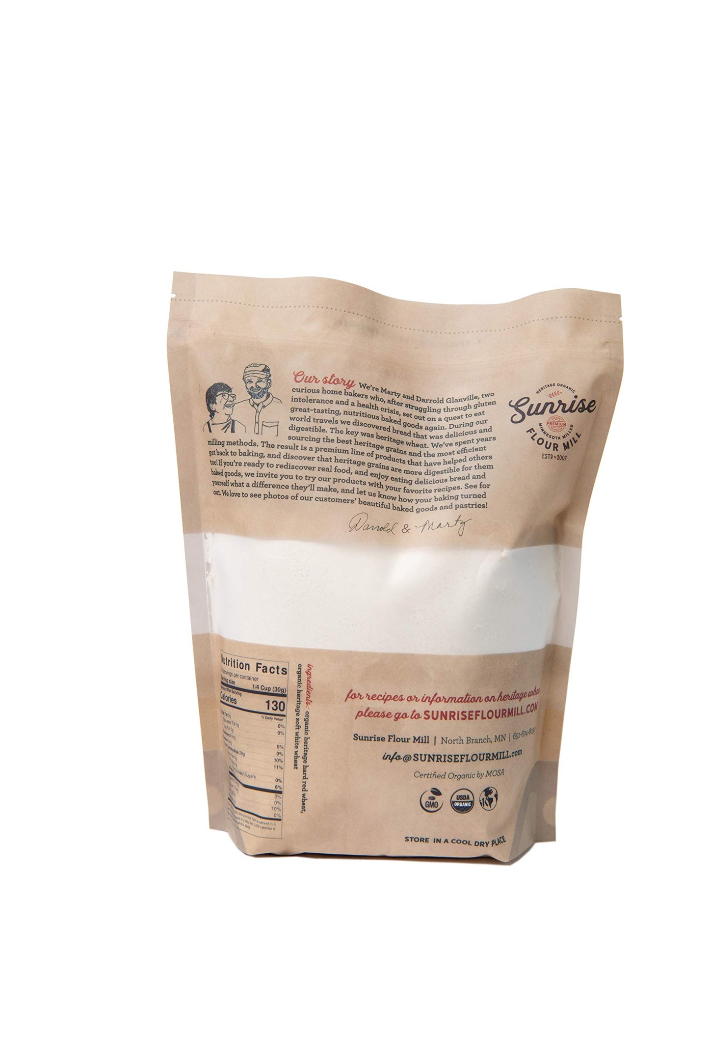 Sunrise Flour Mill Organic Bread Flour Blend, 5 lbs, High Protein, Easy to Digest, Smooth Nutty Flavor
