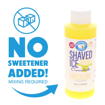 Hypothermias Shaved Ice Syrup Concentrate - Cheesecake Flavor - 4 Fl Oz - Makes 1 Gallon of Syrup - Unsweetened