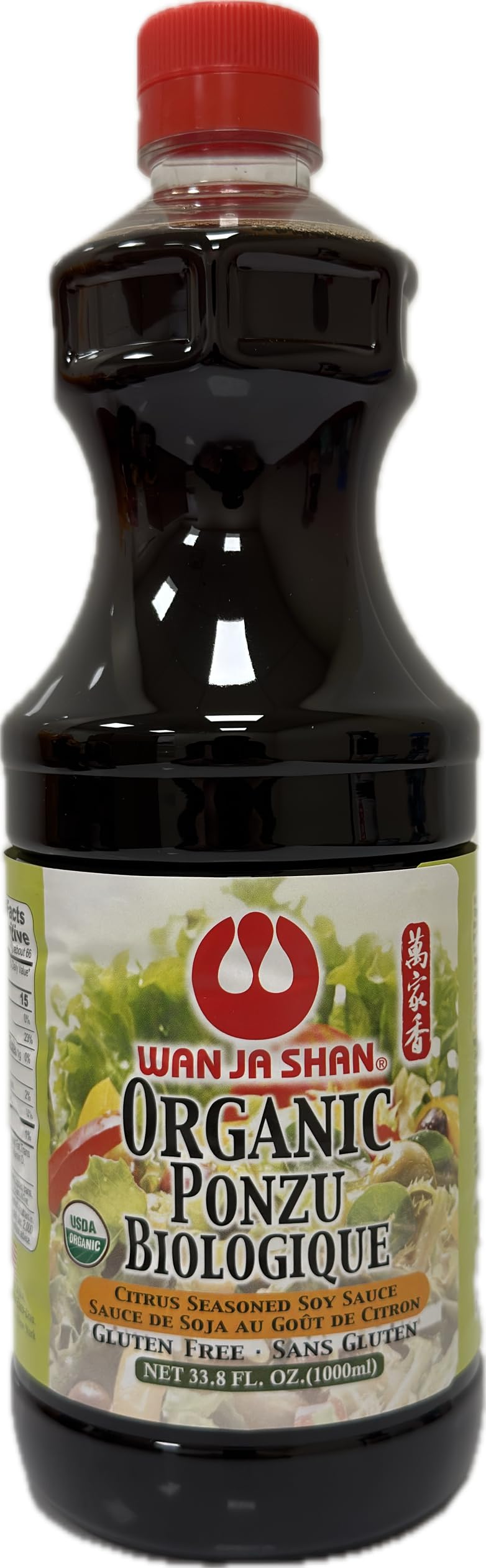 Wan Ja Shan Gluten Free Oragnic Ponzu, Citrus Seasoned Soy Sauce & Dressing 1Liter (33.8oz). USDA Certified Organic- Gluten FREE