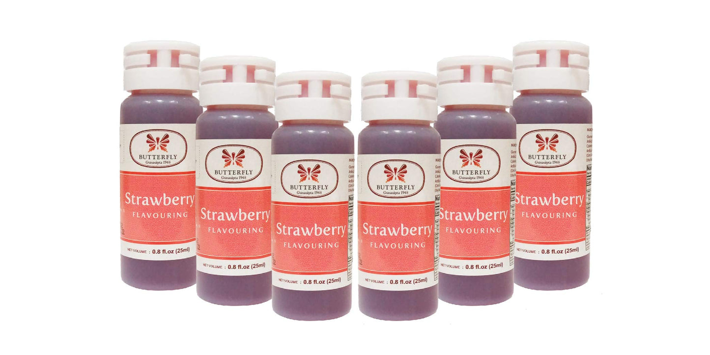 Butterfly Flavoring Extract Paste, 25 Ml (Strawberry, Pack Of 6)