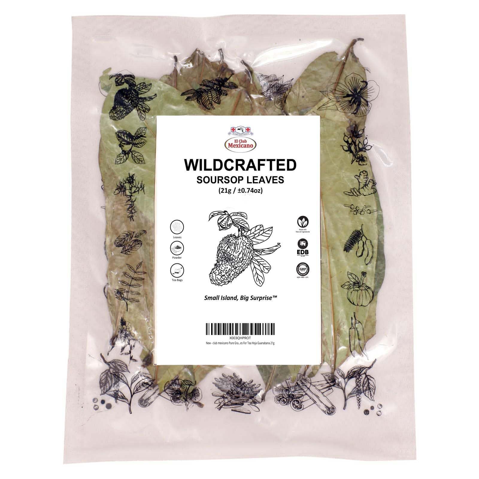 club mexicano Soursop Leaves for Tea, 0.74 Ounce (21g) - Whole Graviola Hoja Guanabana