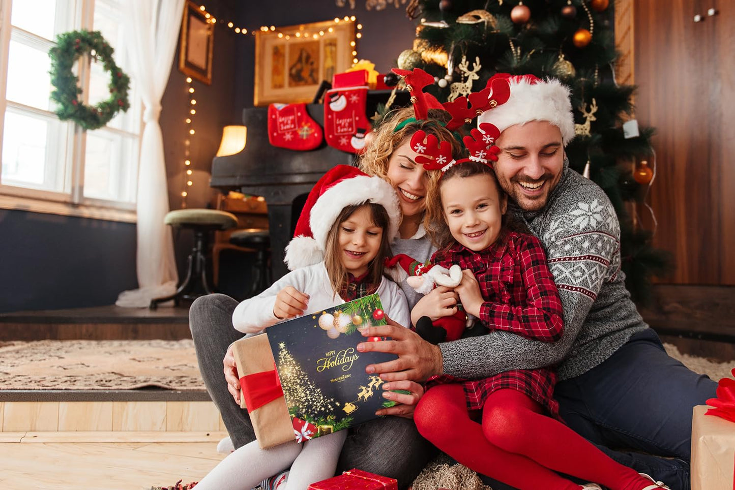 Christmas Dried Fruit & Nuts Gift Basket Arrangement Platter, Gourmet Food Snack Box, Healthy Kosher (Single)