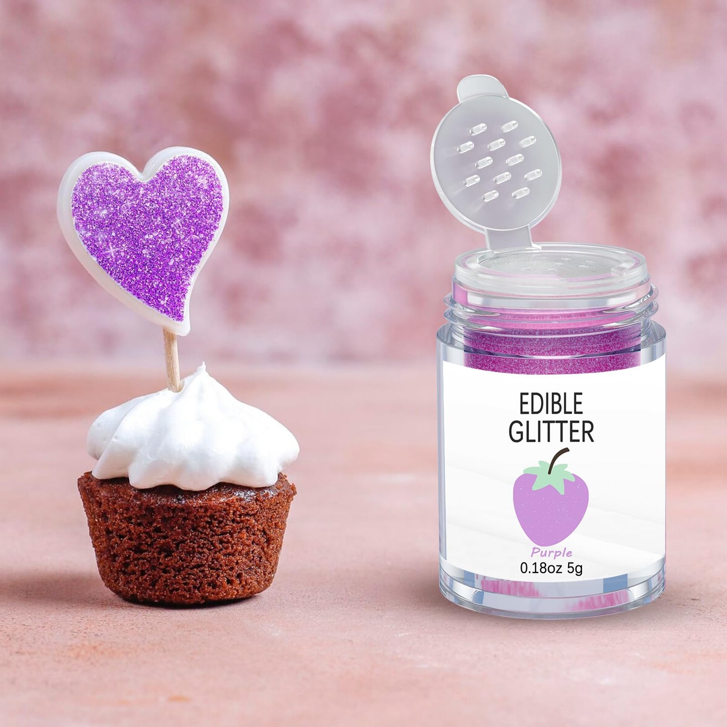 Colaele Purple Edible Glimmer Powder Glitter, Food-Grade Luster Dust, 5 grams