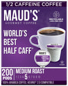 Maud's Half Caff Coffee Pods, 200 ct, Medium Roast Coffee in Recyclable Single Serve Pods - 100% Arabica Coffee, Compatible with