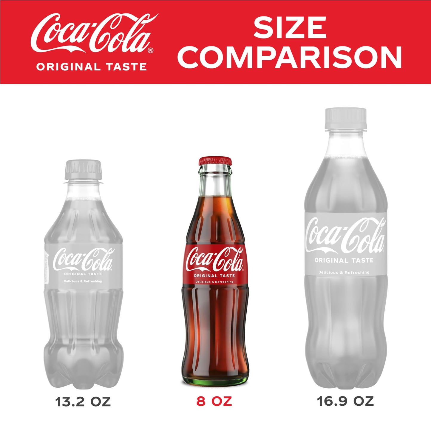 Coca-Cola Glass Bottle 8 fl oz 6 Pack - Caramel, Model 049000018349, Glass