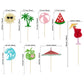 Gyufise 32Pcs Cupcake Toppers Set - Summer Beach Theme, Multi-Color, Paper, Small Size for Baby Showers and Birthday Parties