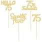 Gyufise 24Pcs Gold Glitter 75 Cupcake Toppers 75Th Birthday Cupcake Toppers Hello 75 Seventy Five 75 Cake Toppers 75 Fabulous Cu