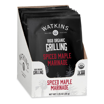 Watkins Organic Grilling Marinade, Maple Flavor, 1.25 Oz each, 12 Count