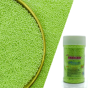 Edible Light Green Sprinkles Candy 2mm Mini Pearls Cake Decorations Cupcake Toppers Cookie Decorating Perfect for Wedding Party 