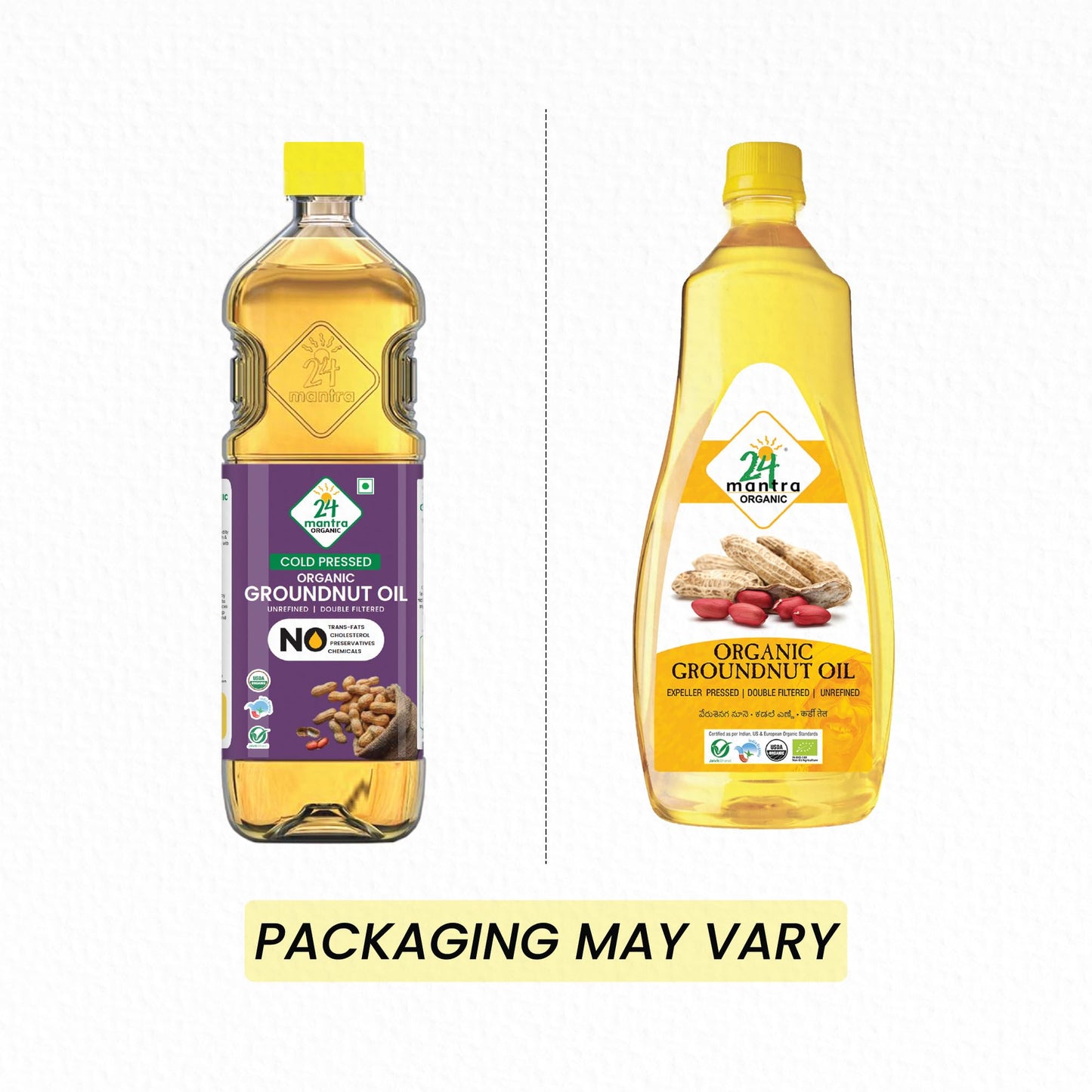 24 Mantra Organic Unrefined Groundnut Oil/Moongphali Ka Tel- 1 L | Pack Of 1 | 100% Organic | Chemical Free & Pesticides Free |