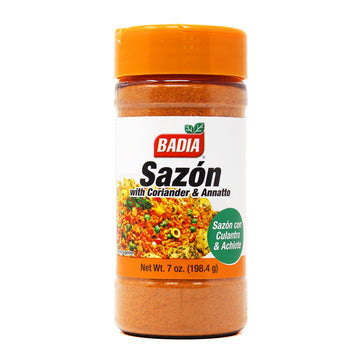 Badia Sazon With Coriander & Annatto Seasoning  7 Oz - Perfect Blend  Authentic Latin Flavor