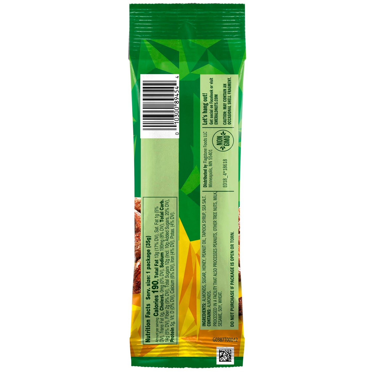 Emerald Nuts Honey Glazed Almonds 12 Ct (1-Pack) | 1.25 Oz Individual Snack Tubes | Kosher Dairy Certified, Non-GMO, Contains No