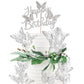 Rsstarxi 25 Pack Butterfly Cake Toppers, Glitter 3D, Happy Birthday Topper, Silver, Model XM266-silver