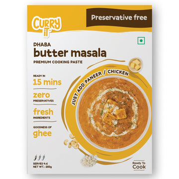 CURRYiT Instant Dhaba Style Butter Masala Curry Paste (Pack of 1)| Just Add Chicken Mutton Fish, Egg, Paneer | Ready in 15-30 Mi