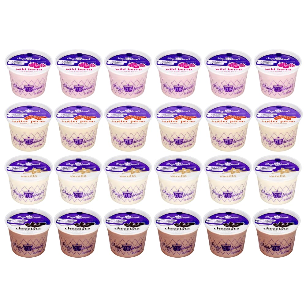 Magic Cup Nutrtitional dietary product Variety Pack  4 oz. cup (Pack of 24) (6 Choc  6 Vanilla  6 Butter Pecan  6 Wild Berry)