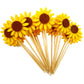 Honbay 24Pcs Cute Sunflower Cupcake Toppers Fruit Picks Cake Decorations