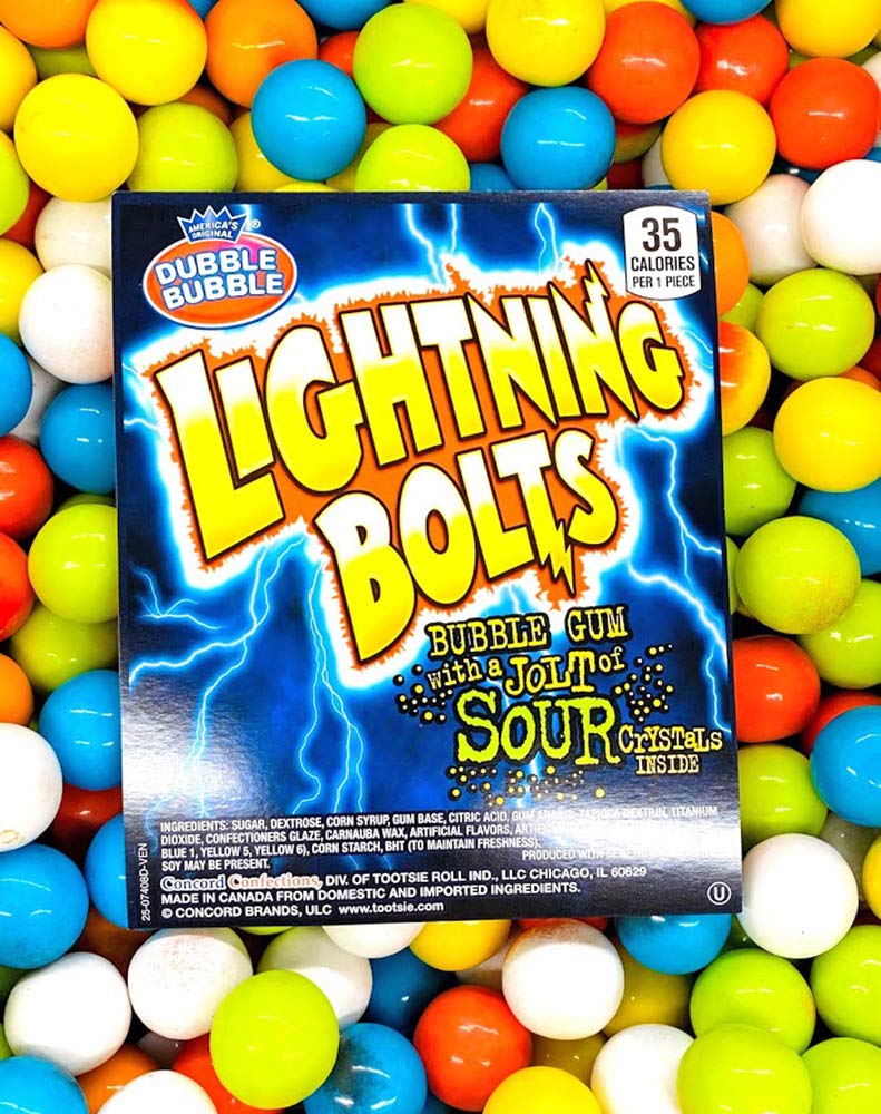 Sweetgourmet Lightning Bolts | Sour Filled Bubble Gum Balls | 2 Pounds